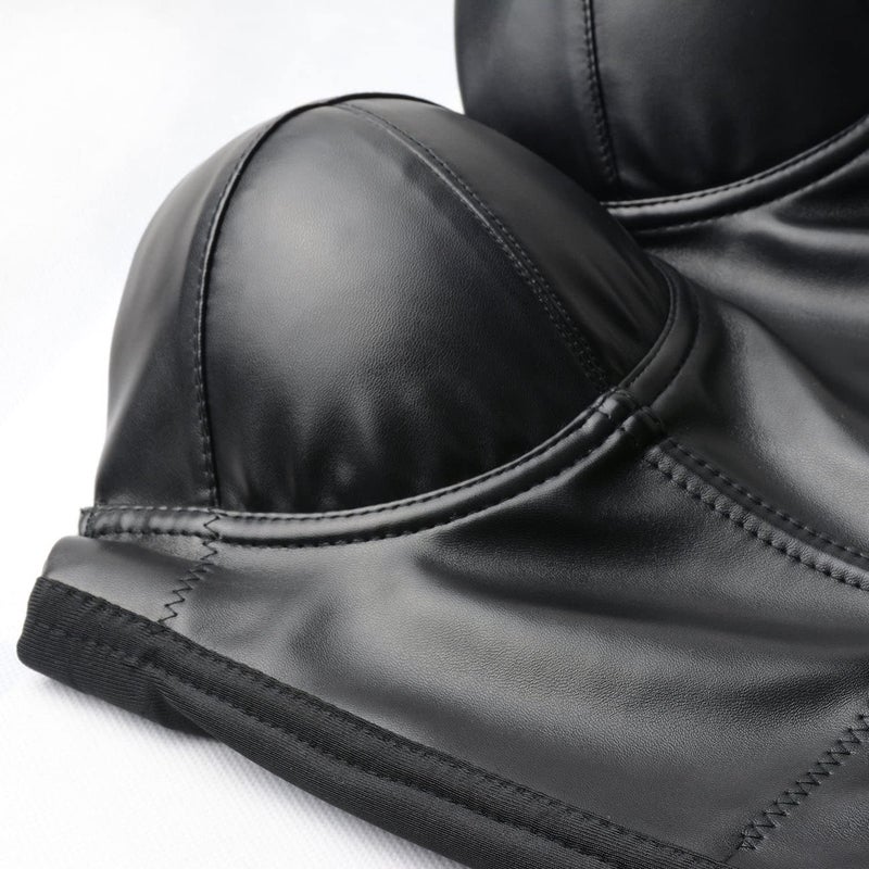 ELLACCI PU Leather Bustier Crop Top Gothic Punk Push Up Women's Corset Top Bra Black Large - Image 4